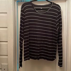 Black and white striped long sleeve top